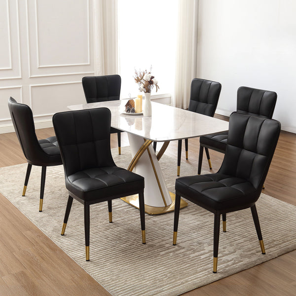 Light Lager Dining Chair in Black Jaen Leather