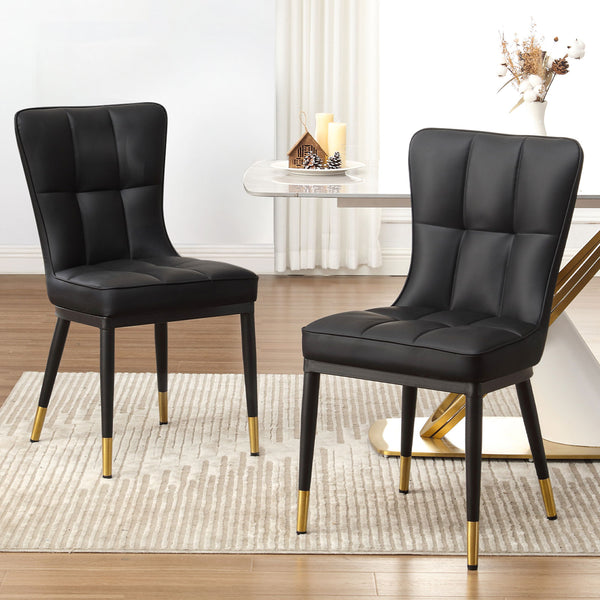 Light Lager Dining Chair in Black Jaen Leather
