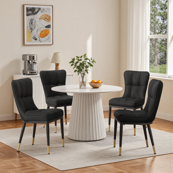 Light Lager Dining Chair in Black Jaen Leather