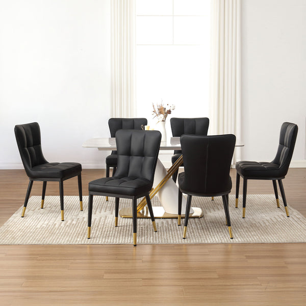 Light Lager Dining Chair in Black Jaen Leather