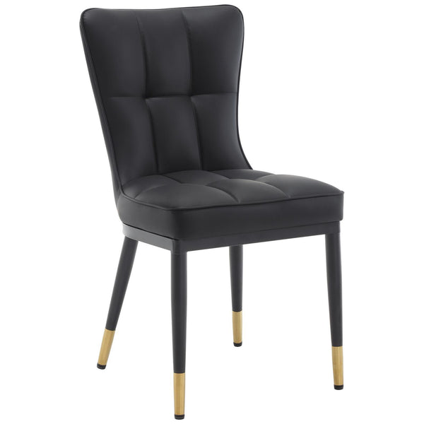 Light Lager Dining Chair in Black Jaen Leather