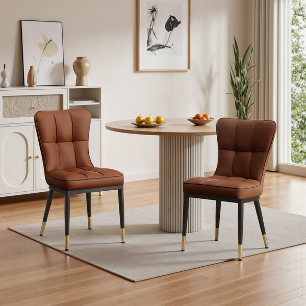 Light Lager Dining Chair in Coffee Jaen Leather