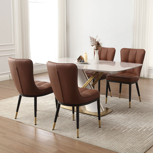 Light Lager Dining Chair in Coffee Jaen Leather