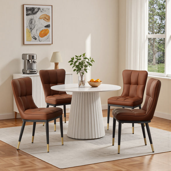 Light Lager Dining Chair in Coffee Jaen Leather