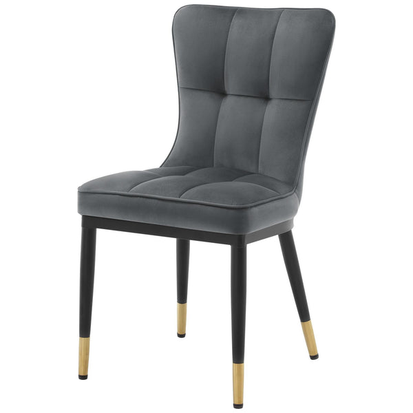 Light Lager Dining Chair in Gray Azal Velvet