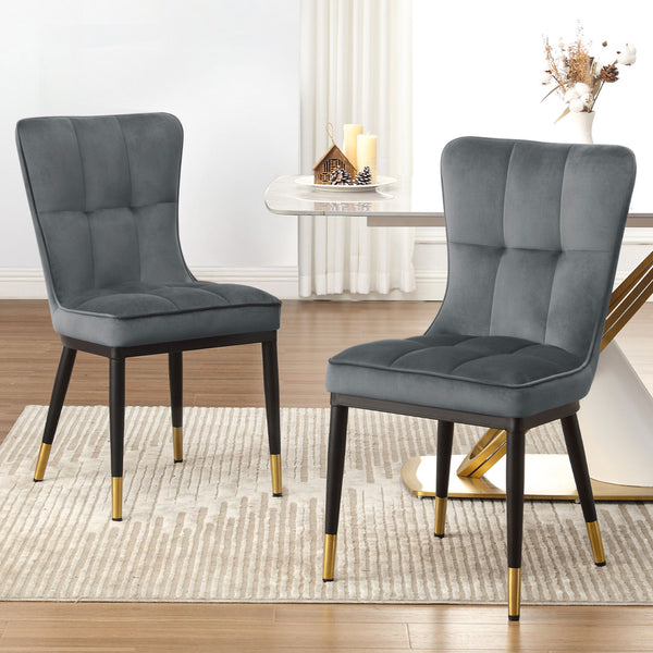 Light Lager Dining Chair in Gray Azal Velvet