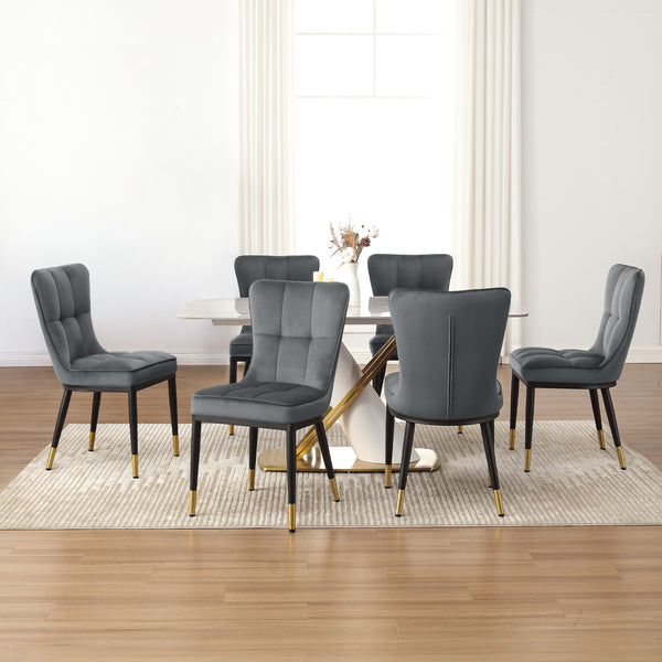 Light Lager Dining Chair in Gray Azal Velvet