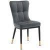Light Lager Dining Chair in Gray Azal Velvet
