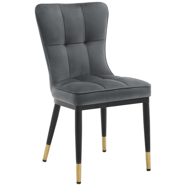 Light Lager Dining Chair in Gray Azal Velvet