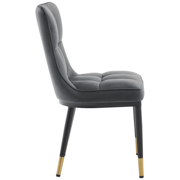 Light Lager Dining Chair in Gray Azal Velvet