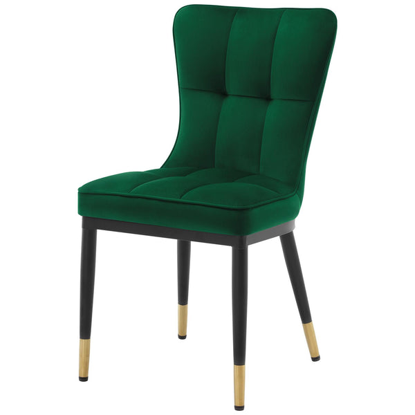 Light Lager Dining Chair in Green Azal Velvet