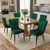 Light Lager Dining Chair in Green Azal Velvet