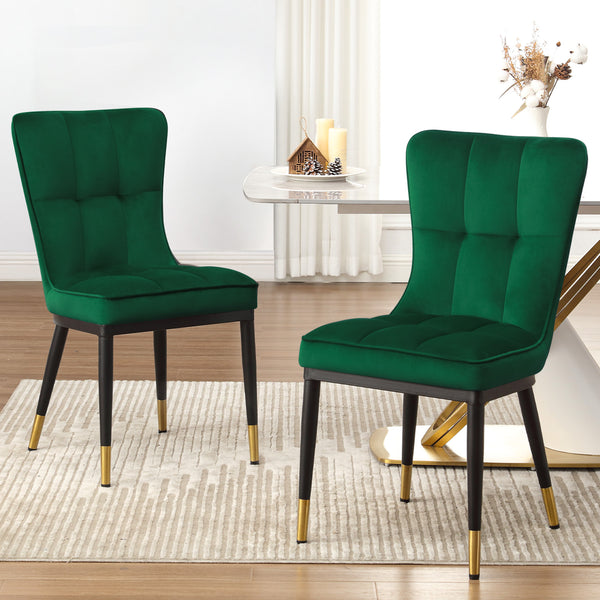 Light Lager Dining Chair in Green Azal Velvet