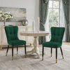 Light Lager Dining Chair in Green Azal Velvet