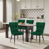 Light Lager Dining Chair in Green Azal Velvet