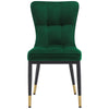 Light Lager Dining Chair in Green Azal Velvet