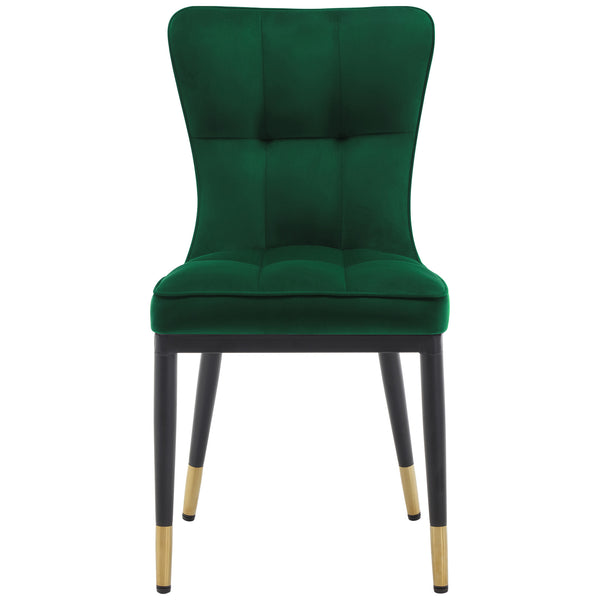 Light Lager Dining Chair in Green Azal Velvet