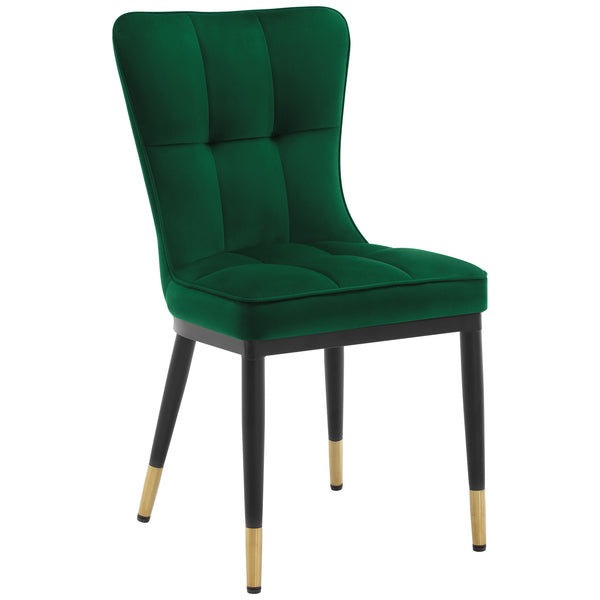 Light Lager Dining Chair in Green Azal Velvet