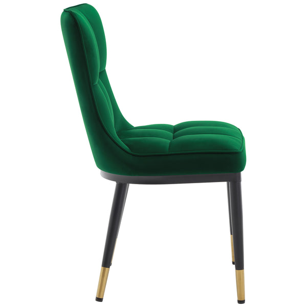 Light Lager Dining Chair in Green Azal Velvet
