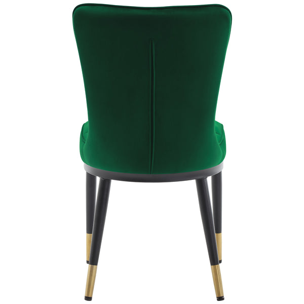 Light Lager Dining Chair in Green Azal Velvet