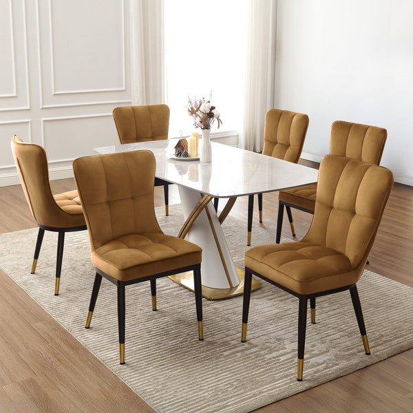 Light Lager Dining Chair in Khaki Azal Velvet