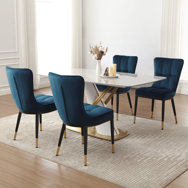 Light Lager Dining Chair in Lake Azal Velvet