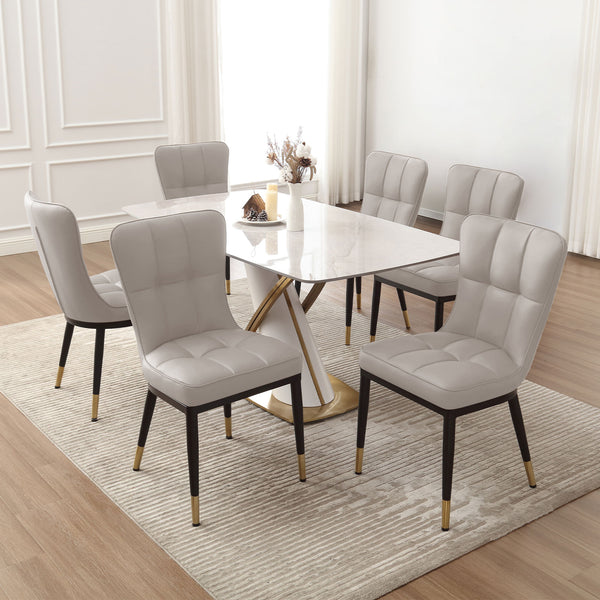 Light Lager Dining Chair in Pebble Jaen Leather