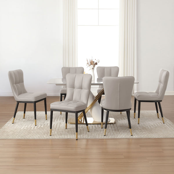Light Lager Dining Chair in Pebble Jaen Leather