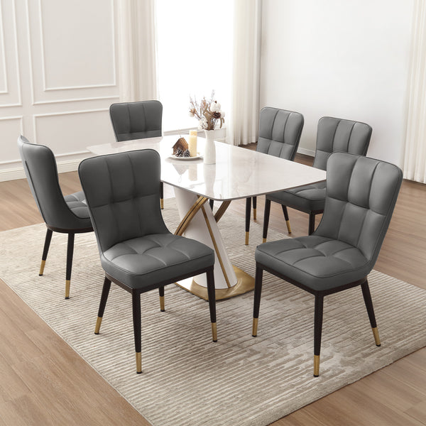 Light Lager Dining Chair in Slate Jaen Leather