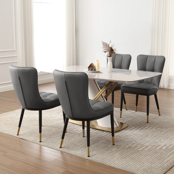Light Lager Dining Chair in Slate Jaen Leather