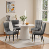 Light Lager Dining Chair in Slate Jaen Leather
