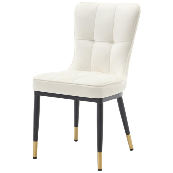 Light Lager Dining Chair in White Azal Velvet