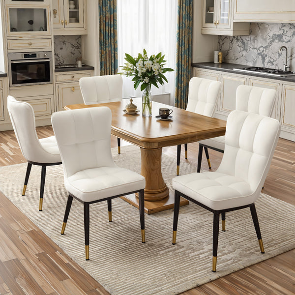 Light Lager Dining Chair in White Azal Velvet