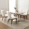 Light Lager Dining Chair in White Azal Velvet