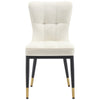 Light Lager Dining Chair in White Azal Velvet