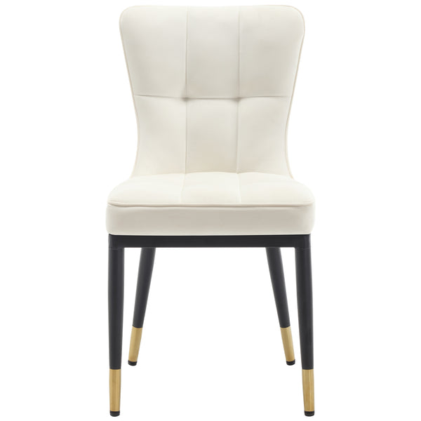 Light Lager Dining Chair in White Azal Velvet