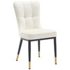 Light Lager Dining Chair in White Azal Velvet