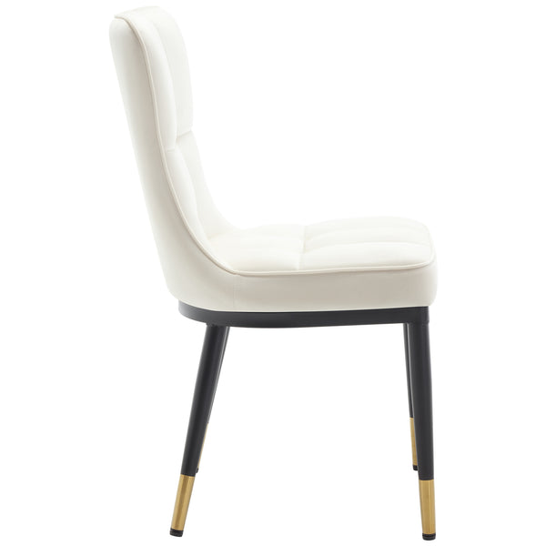 Light Lager Dining Chair in White Azal Velvet