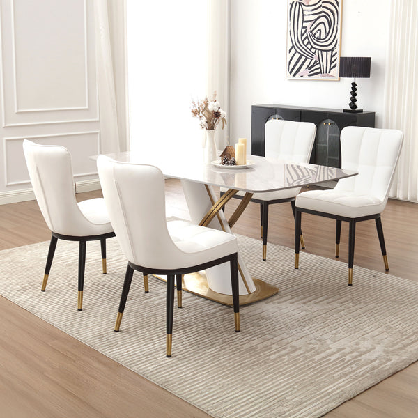 Light Lager Dining Chair in White Jaen Leather