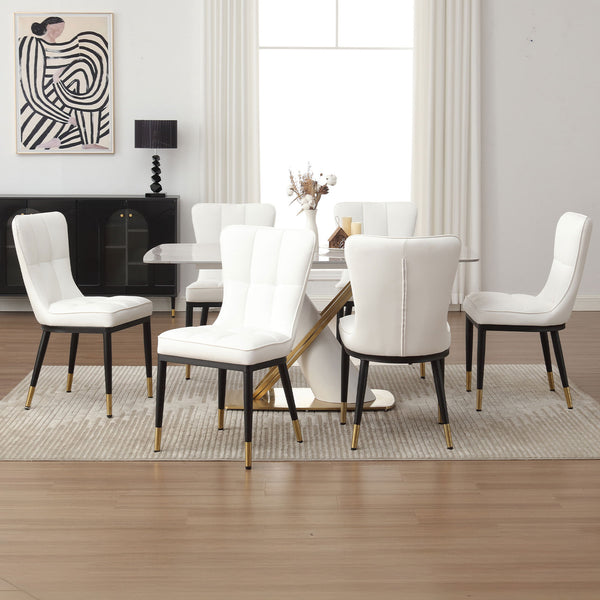 Light Lager Dining Chair in White Jaen Leather