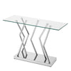 Lingtren Console Table in Chrome Finish with Glass Top