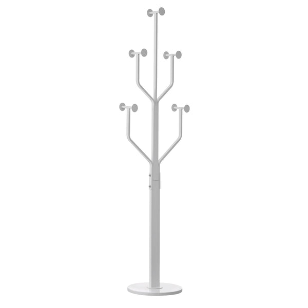 Lonzo Coat Rack in White Finish, White Marble Base