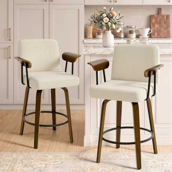 Malvasia Counter Stool in Beige Fiano Fabric