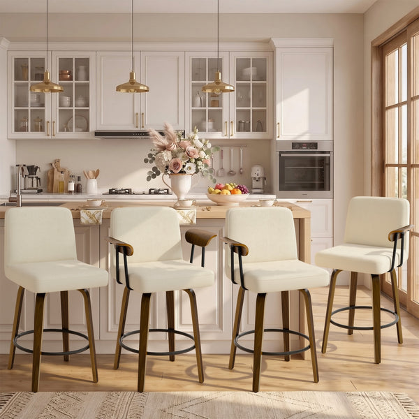 Malvasia Counter Stool in Beige Fiano Fabric