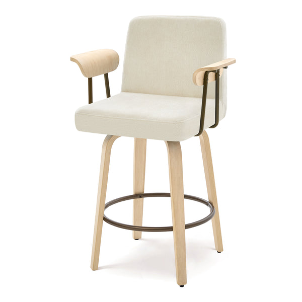 Malvasia II Counter Stool in Beige Fiano Fabric