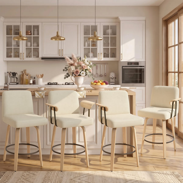 Malvasia II Counter Stool in Beige Fiano Fabric