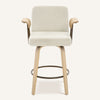 Malvasia II Counter Stool in Beige Fiano Fabric