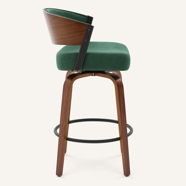 Malvina Counter Stool in Green Grzi Fabric
