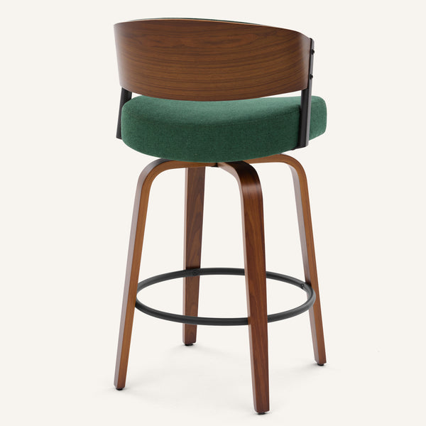 Malvina Counter Stool in Green Grzi Fabric