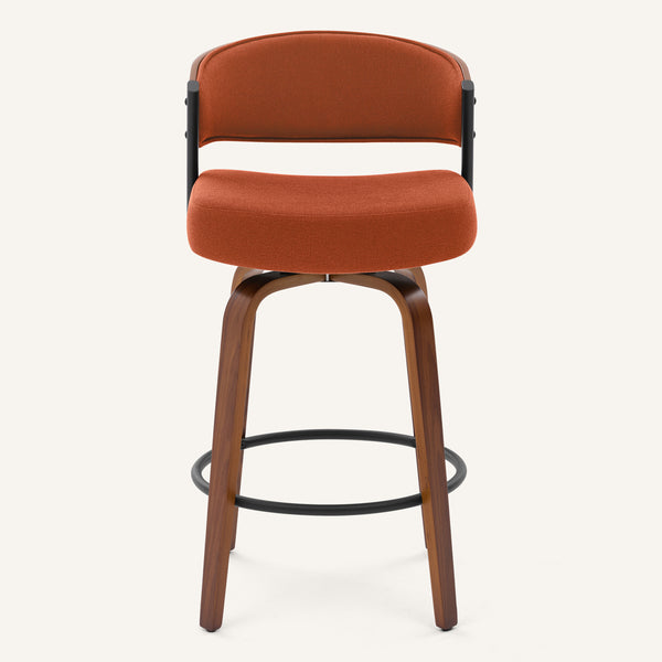 Malvina Counter Stool in Orange Grzi Fabric